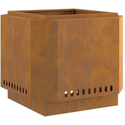 Image of vidaXL Fire Pit Square 80x80x40 cm Weathering Steel