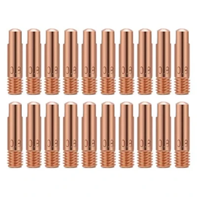Image of Welding Contact Tips, 20Pcs Copper Tip for 15AK MIG/MAG Torch Consumables (0.8)