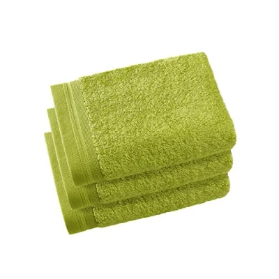 Image of De Witte Lietaer Contessa Luxe Set of 3 Guest Towels, Cotton, Lime Green 40 x 60 cm
