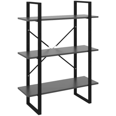 Image of vidaXL Book Cabinet Grey 80x30x105 cm Engineered Wood