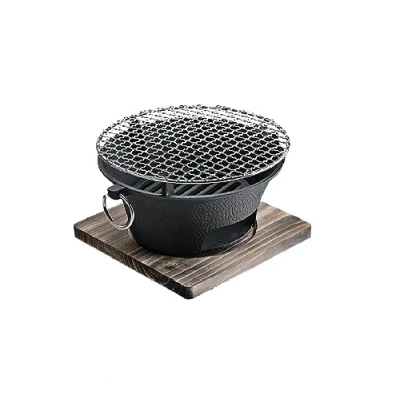 Image of Cast Iron Charcoal Grill,Multifunctional Barbecue Grill,Portable Camping Grill Stove,Stove for Home Picnic Balcony Barbeque, Camping, Outdoors(28CM)