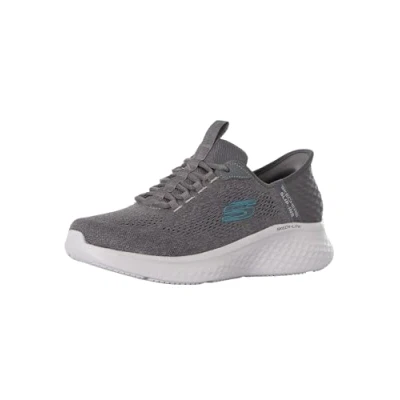 Image of Skechers Men&#039;s Skech lite Pro Trainers, Charcoal Mesh Blue Trim, 11 UK