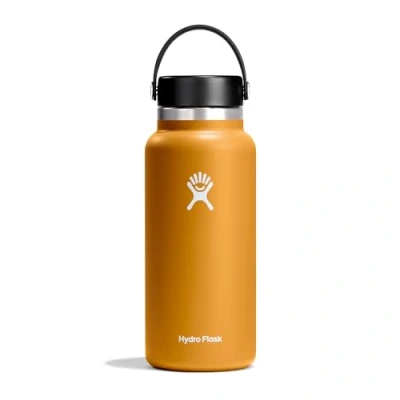 Image of Hydro Flask Water Bottle 946 ml (32 oz) Vacuum Insulated Stainless Steel with Leak Proof Flex Cap and Powder Coat Wide Mouth Fossil