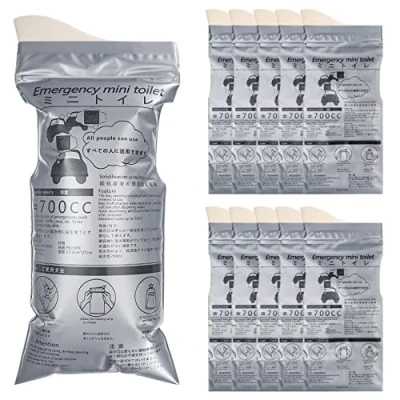 Image of lzijun 10 Pcs Urine Bags, 700ml Emergency Camping Pee Portable Urinal Toilet Travel Outdoor Car Traffic Jam Vomit Bag for Men Women Kids Children Patient Bags
