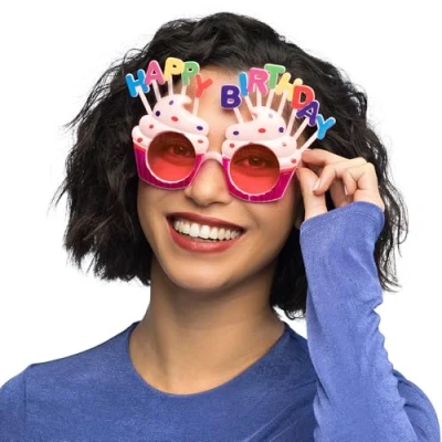 Image of Boland Happy Birthday Glasses, Party, Fancy Dress Accessory, Carnival, Festival, Novelty Adult, One Size (One Size)