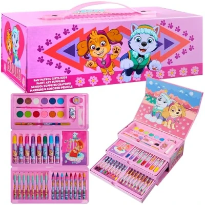 Image of Paw Patrol Art Set, Colouring Sets for Children, Over 40 Supplies Kids (Pink)
