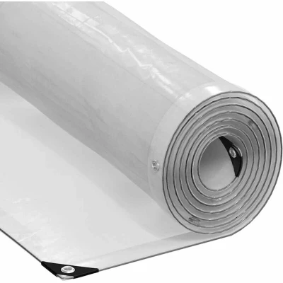 Image of vidaXL Clear Tarpaulin with Eyelets 10x12 m Polyethylene