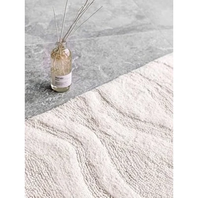 Image of RugVista Bath Mat Breeze, 20&quot; x 40&quot;, 50 100 cm, Rectangular, Medium Pile, Anti Slip, Modern Mat, Machine washable up to 30C, 100% Cotton, White
