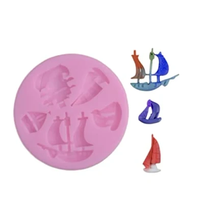 Image of TTOA Silicone Sailboat Fondant Mould Ship Sugar Craft Icing Cake Decoration