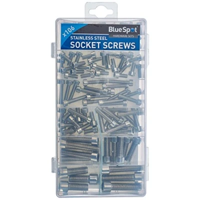 Image of Blue Spot 40552 Stainless Steel Socket Screws Assortment Silver (106 Piece)