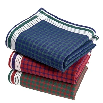 Image of Vivienne and Merlin Mouchoirs Fabric Men Premium 100% Cotton Shaggy 45cm x 3 Pieces Model A15