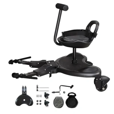 Image of Kingbar Universal 2 in 1 Buggy Board With Seat, Kiddy Stroller Seat Belt, Pram Standing Board, For Children From 6 Years (25 Kg)