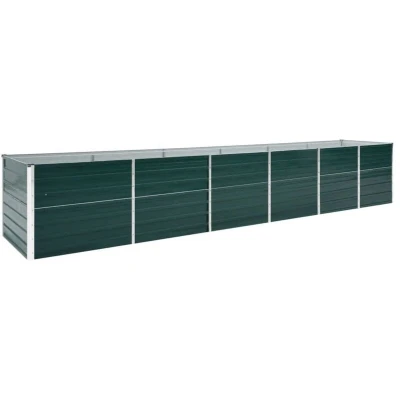 Image of vidaXL Garden Raised Bed Galvanised Steel 480x80x77 cm Green