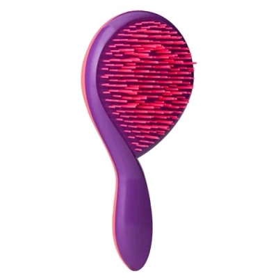 Image of Michel Mercier The Girlie Detangle Brush Painless Detangling Easy Grip Hair Design Thick and Curly Pink Purple 1 pc