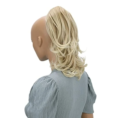 Image of CAISHA 14&quot; Natural Wavy Ponytail With Butterfly Clip Hairpiece Heat resistant Synthetic Fibres Blond Mix H136