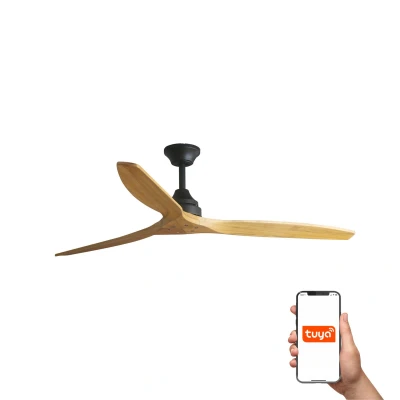 Image of Alo Large 3 Blade Matt Black, Wood Tuya Smart System