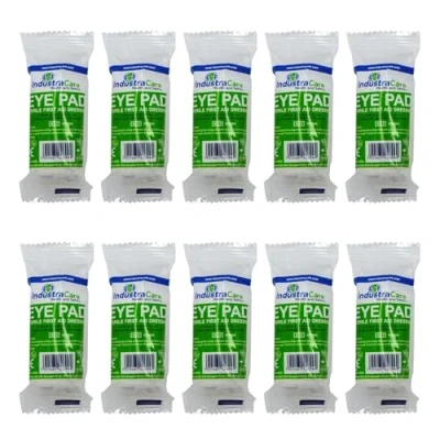 Image of 10x IndustraCare Premium CE Flow Wrapped Sterile Eye Pad Bandage Dressings