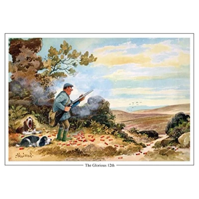 Image of The Glorious Twelfth by Norman Thelwell A5 Grouse shooting greeting card with envelope
