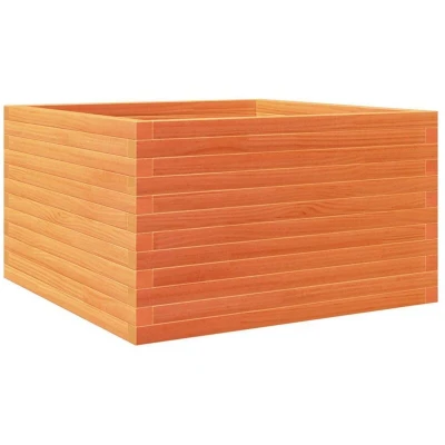 Image of vidaXL Garden Planter Wax Brown 80x80x46 cm Solid Wood Pine
