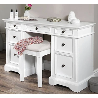 Image of Gainsborough White dressing table. Very solid table with 7 drawers in different sizes. desk. FULLY ASSEMBLED
