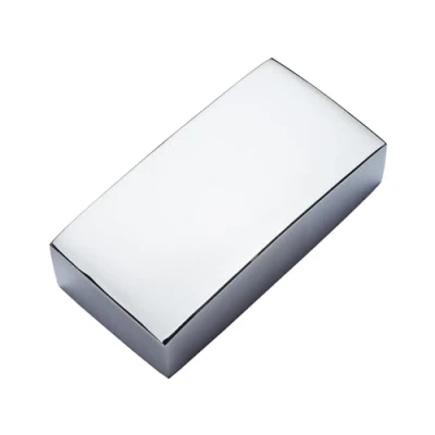 Image of Stair Newel Post Flat Cap Chrome 90mm (Half Cap)