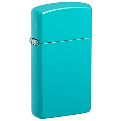 Image of Zippo Lighter, Slim Flat Turquoise, 1 x 3,5 5,5 cm (49529), Metal