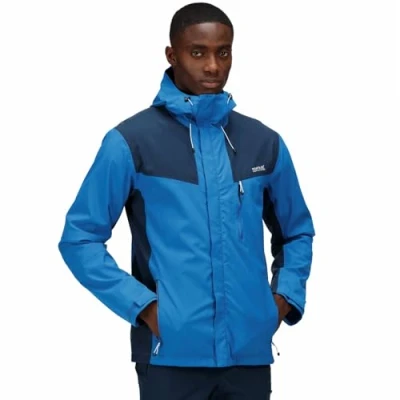 Image of Regatta Men&#039;s Birchdale Waterproof Jacket Imperial Blue Moonlight Denim Size S