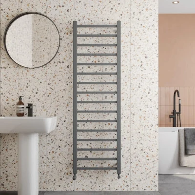 Image of Solaro Square Bar Heated Towel Radiator Anthracite 1600 x 500mm