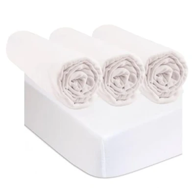 Image of 3 Fitted Sheets 70 x 160 cm White + 2 Mattress Protectors