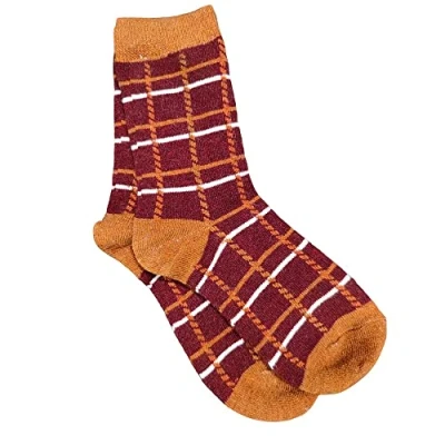 Image of JOYA Luxurious Wool Blend Criss Cross Socks UK 4 7 EU 36 40 Red