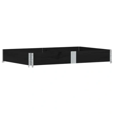 Image of vidaXL Pallet Collar Raised Bed Planter Box Stackable, Foldable Pine Wood Black, 150x100x21.5 cm