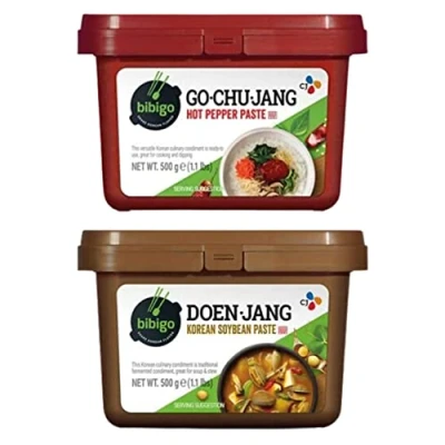Image of CJ Bibigo Korean Paste 500G Bundle (Hot Pepper and Soybean Paste) Pack of 2