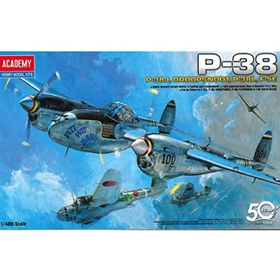 Image of Academy #12282 P 38 Lightning Plastic Model Kit, 1/48 Scale