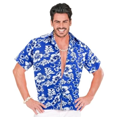 Image of Hawaiian Shirt M/L Blue Costume for Tropical Lua Fancy Dress