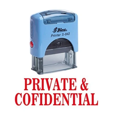 Image of Printtoo Private &amp; Confidential Self Inking Rubber Stamp Custom Shiny Office Stationary