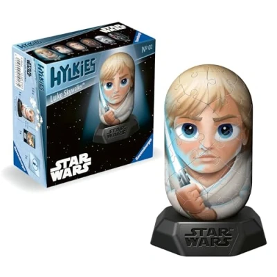 Image of Ravensburger Star Wars Hylkies Figures Luke Skywalker Gifts for Kids and Adults Age 6 Years Up Collectable Toys 3D Jigsaw Puzzles, White