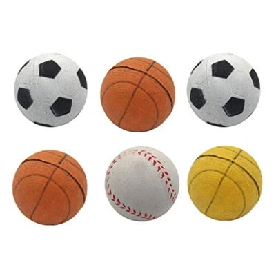 Image of 6Pcs Pet Squeaky Toy Latex Rubber Dog Interactive Chew Ball for Small Medium Dogs