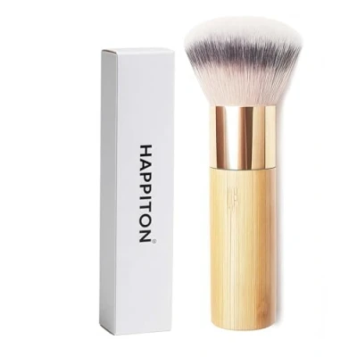 Image of Large Powder Foundation Makeup Face Brush for Blending Liquid Cream or Flawless Buffing Stippling Concealer With Wooden Handle