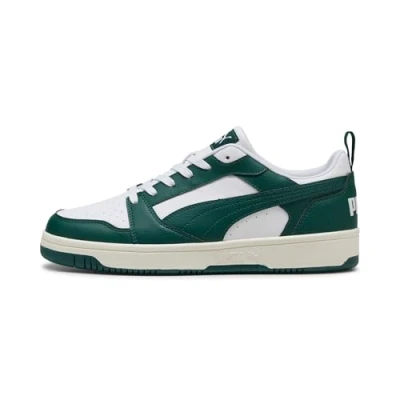 Image of PUMA Unisex Rebound V6 Low Sneaker, White Dark Myrtle Warm White, 3.5 UK