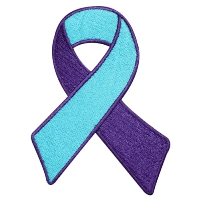 Image of Suicide Awareness Patch, Embroidered Iron on Sew Patch Badge for Clothes etc. 9x6cm