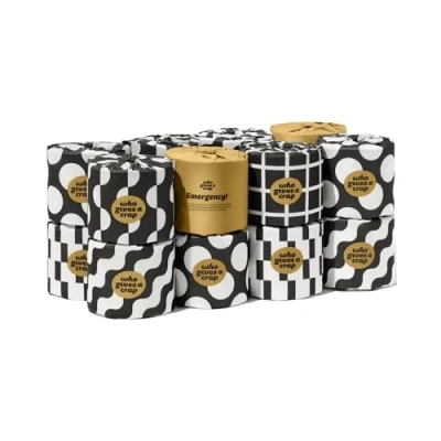 Image of Who Gives A Crap 100% Bamboo Toilet Paper, 16 Rolls, 3 Ply, 370 Sheets, Long, Strong &amp; Soft Tissue, Sustainable, Biodegradable, Renewable, Tree Free Bathroom Tissue Made with Fibers