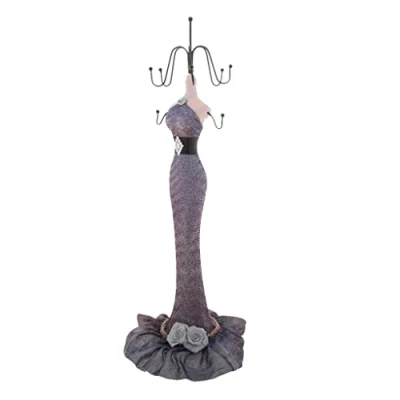 Image of sharprepublic Mannequin Purple Dress Lady Figure Jewelry Display Stand Necklace Ring Holder Model 1/ 37cm