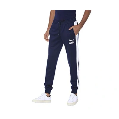 Image of Puma Men Iconic T7 Track Pant Cuff Trousers Peacoat, Small