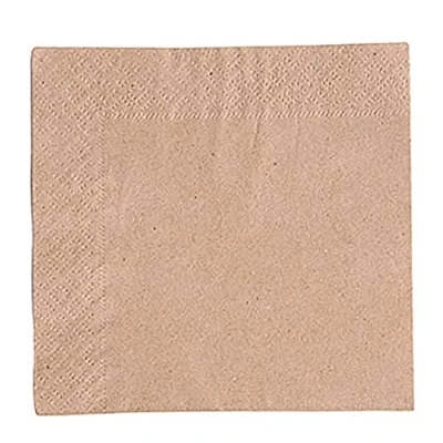 Image of Vegware Recycled Unbleached Napkins 24cm 2ply+ Pack of 250, White