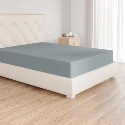 Image of Amazon Basics Soft Microfibre Fitted Sheet, Deep Pocket 12 inch (30 cm), 160 x 200 30 cm, Spa Blue
