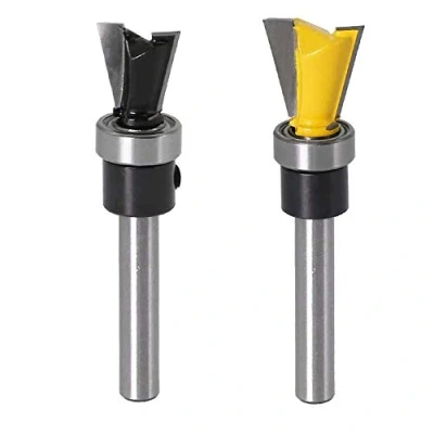 Image of Bestgle 2pcs 1/4&quot; Shank Dovetail Router Bit 1/2&quot; &amp; 5/8&quot; Cutting Diameter with Bearing Joint Woodworking Milling Cutter Tool