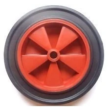 Image of Keto Plastics 12&quot; SLIM Wheelbarrow Solid Wheel RED Replacement For 14&quot; Pneumatic NO MORE PUNCTURES (MADE IN UK)