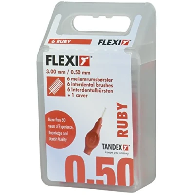 Image of Tandex Flexi Interdental Brushes Pack of 6 Red 0.50 mm Value (3 x Pieces)