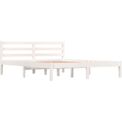 Image of vidaXL Bed Frame without Mattress 150x200cm White King Size