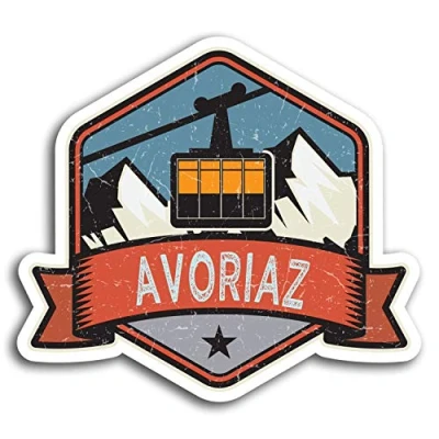 Image of 2 x 10cm Avoriaz France Ski Alps Vinyl Stickers Sticker Laptop Luggage #19516 (10cm Wide)